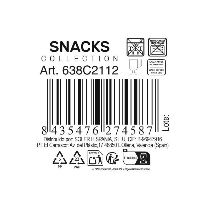 Bolsa Snacks Colores Ø 12x6 cm - Inde (48 Unidades) 3 Bolsa Snacks Colores Ø 12x6 cm - Inde (48 Unidades) 3