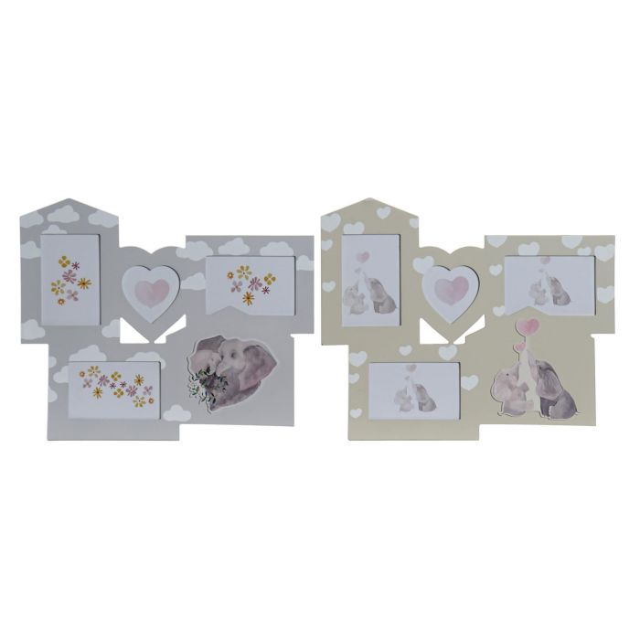 Marco Multifoto Baby DKD Home Decor Gris 1.5 x 37 x 45 cm (4 Unidades) Marco Multifoto Baby DKD Home Decor Gris 1.5 x 37 x 45 cm (4 Unidades)