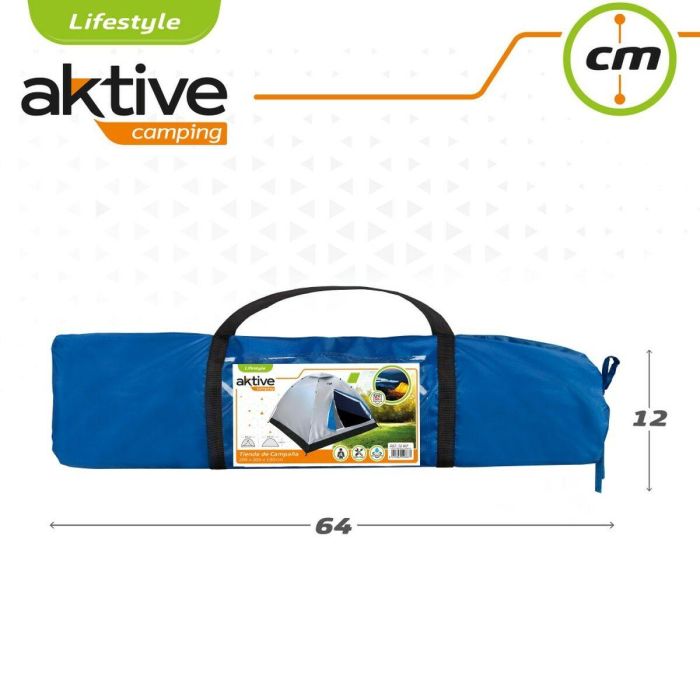 Tienda de Campaña Aktive 4 personas 205 x 130 x 205 cm (2 Unidades) 1