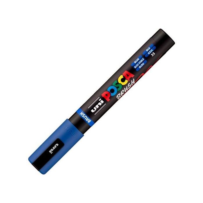 Posca Marcador Pc-5Br Brush Punta M Semiflexible Azul