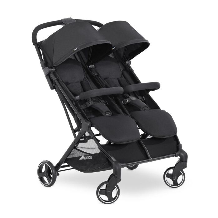 Hauck Cochecito Doble Swift X Duo Negro – Ultraligero, Compacto, Plegado con Una Mano, desde Nacimiento hasta 3 Años