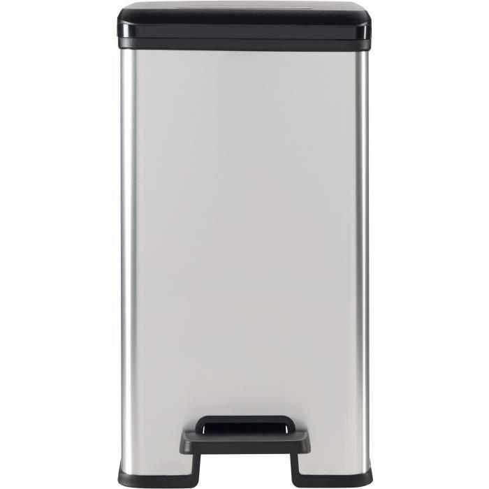 Papelera Slim - SLIM BIN - CURVER - 25L - Diseño compacto - 41 x 27 x 55 cm - Gris metalizado 1 Papelera Slim - SLIM BIN - CURVER - 25L - Diseño compacto - 41 x 27 x 55 cm - Gris metalizado 1