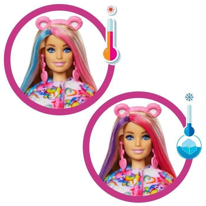 Barbie JFV62 Muñeca de Moda Cutie Reveal Oso Amoroso Buenas Vibras con Disfraz de Peluche y Accesorios Sorpresa 5