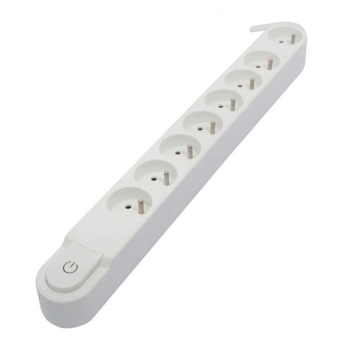 CHACON Regleta de alimentación 8 enchufes 16A con interruptor, cable de 3 m HO5VV-F 3x1.5 mm² blanco 2