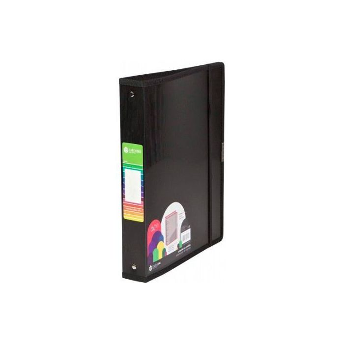 Carchivo Carpeta de Anillas 4x40 mm A4+ Polipropileno Dune Negro con Goma de Cierre Carchivo Carpeta de Anillas 4x40 mm A4+ Polipropileno Dune Negro con Goma de Cierre