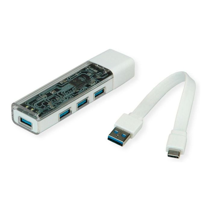 ROLINE 14.02.5062 Hub USB 3.2 Gen 1 Tipo A+C, 4 Puertos, Blanco, 5000 Mbit/s 1