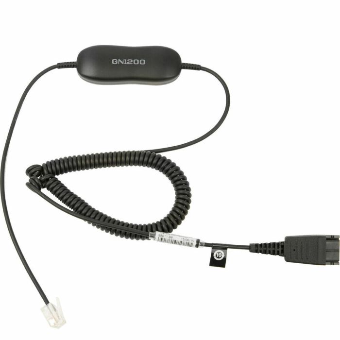 Jabra Cable Adaptador Smart Cord QD a RJ10 para Teléfonos Fijos y IP, Cordón Rizado de 2m con Amplificación de Micrófono