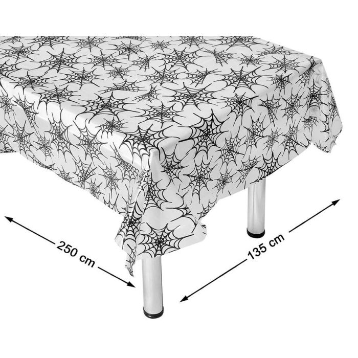 Mantel Halloween 135x250 cm Telarañas Blanco