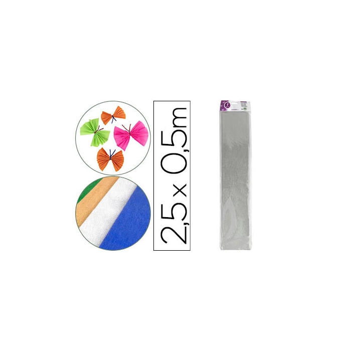 Liderpapel Papel Crespon Metalizado Plata 50 cm x 2.5m 0 Liderpapel Papel Crespon Metalizado Plata 50 cm x 2.5m 0