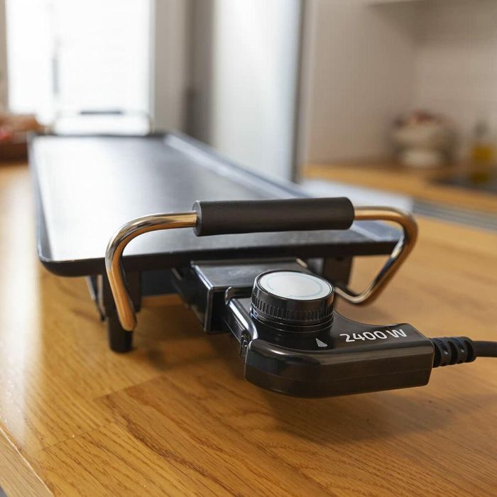Cecotec 03196 Plancha de Asar Eléctrica Tasty&Grill 3000 RockWater XL, 2400W, RockStone, 70x22cm, Termostato, Bandeja Grasas, Negra 5