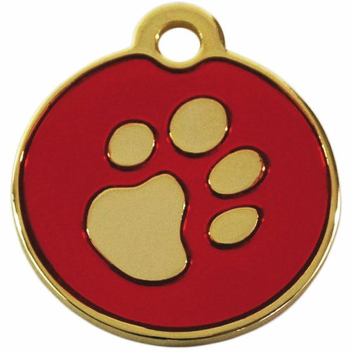 Placa identificativa para collar Imarc Circle Rojo Dorado 1