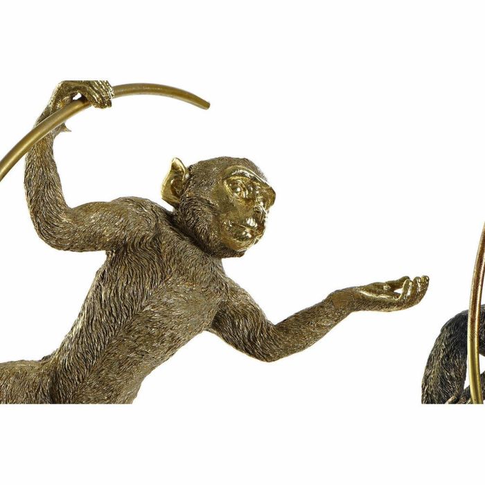 DKD Home Decor Figura Decorativa de Resina, Diseño Moderno de Mono, Acabado Negro y Dorado, Medidas 25 x 48 x 33 cm (Juego de 2 Unidades) 1 DKD Home Decor Figura Decorativa de Resina, Diseño Moderno de Mono, Acabado Negro y Dorado, Medidas 25 x 48 x 33 cm (Juego de 2 Unidades) 1