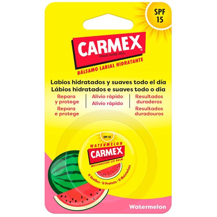 Carmex Bálsamo Labial Sandía Tarro 7.5 gr - Hidratación Profunda y Protección Solar SPF15 1