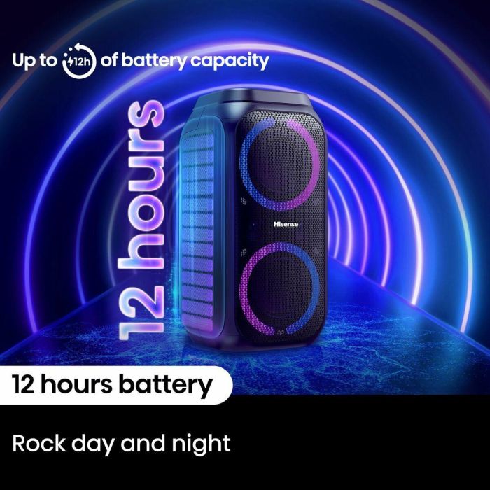 Altavoz Bluetooth Portátil Hisense PARTY ROCKET160 Negro 10