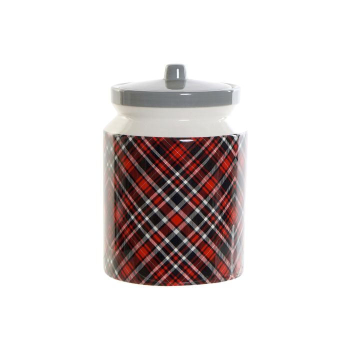DKD Home Decor Bote de Dolomita 2,35 L Rojo Negro Gris Apto Lavavajillas Colección Tartan Alpino 15x15x22 cm 0 DKD Home Decor Bote de Dolomita 2,35 L Rojo Negro Gris Apto Lavavajillas Colección Tartan Alpino 15x15x22 cm 0
