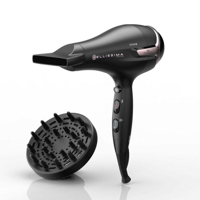 Bellissima IME8007403115234 Secador de pelo Ionic S9 2300W, 2 velocidades 3 temperaturas, Difusor y Concentrador para Cabello Liso y Ondulado Bellissima IME8007403115234 Secador de pelo Ionic S9 2300W, 2 velocidades 3 temperaturas, Difusor y Concentrador para Cabello Liso y Ondulado