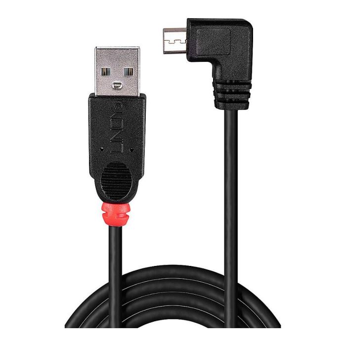 Lindy 2m USB 2.0 Cable - Tipo A a Micro-B, Ángulo Recto de 90 Grados 1