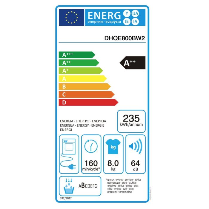 Secadora de condensación Hisense DHQE800BW2 2 Secadora de condensación Hisense DHQE800BW2 2