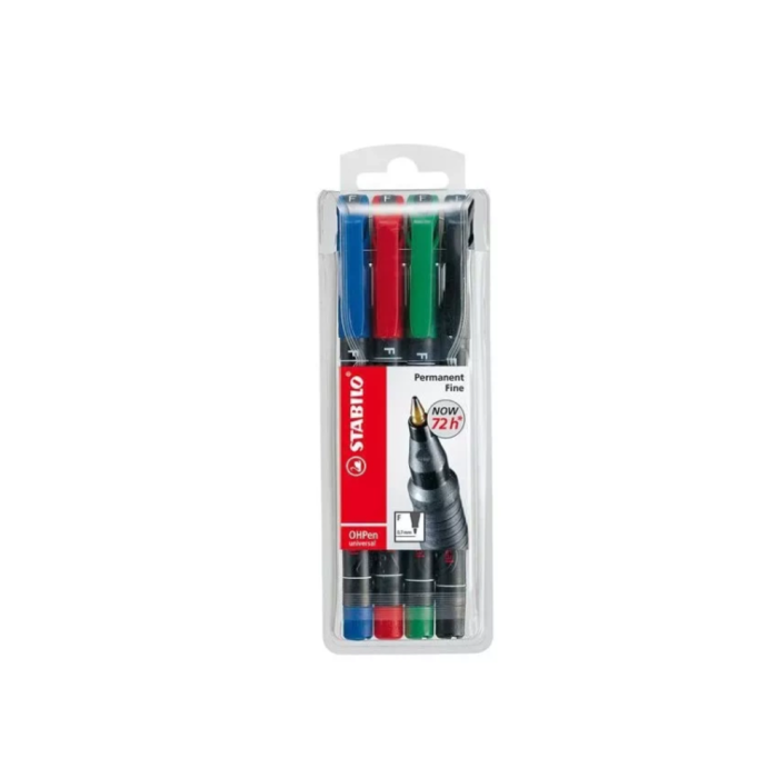 Stabilo Marcador Permanente Ohpen Universal S Punta Super Fina 0.4 mm Estuche 4 Ud 1