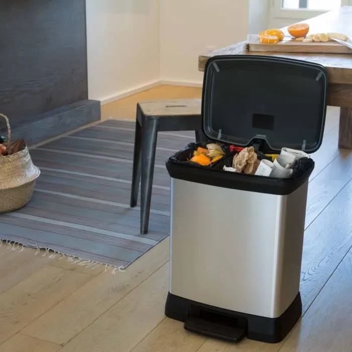 Curver Papelera con pedal Duo Déco 10 + 18 L - 39x29x50,5 cm 2