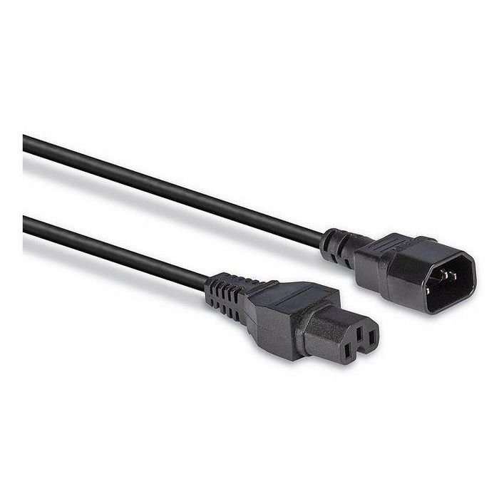 Lindy Cable de Alimentación IEC C14 a IEC C15 2m, H05-VVF 3G 1.00mm², Negro, Alta Temperatura, 10 Años 2