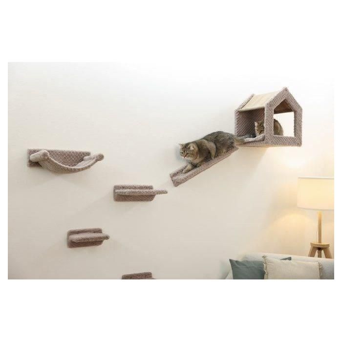 Kerbl KER4018653390238 Rocódromo para Gatos Monte Baldo, Gris, 6 Piezas, Caseta Grande 5