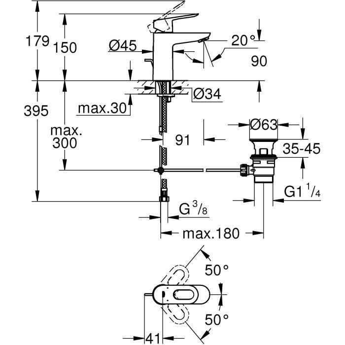 Grohe Mezclador de lavabo de diseño Bauloop Minimalista 5 Grohe Mezclador de lavabo de diseño Bauloop Minimalista 5
