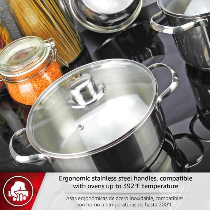 Batería de Cocina Magefesa DUX7PCS Plateado 7 Piezas 3