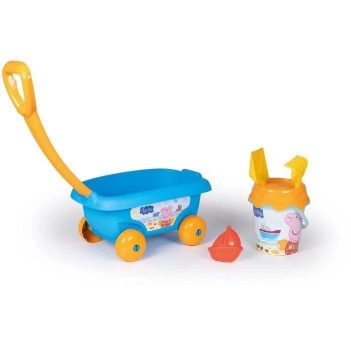 Smoby - Peppa Pig Chariog Gronishished: Bucket + Sieve + Shovel + Rake + Molde de arena Smoby - Peppa Pig Chariog Gronishished: Bucket + Sieve + Shovel + Rake + Molde de arena
