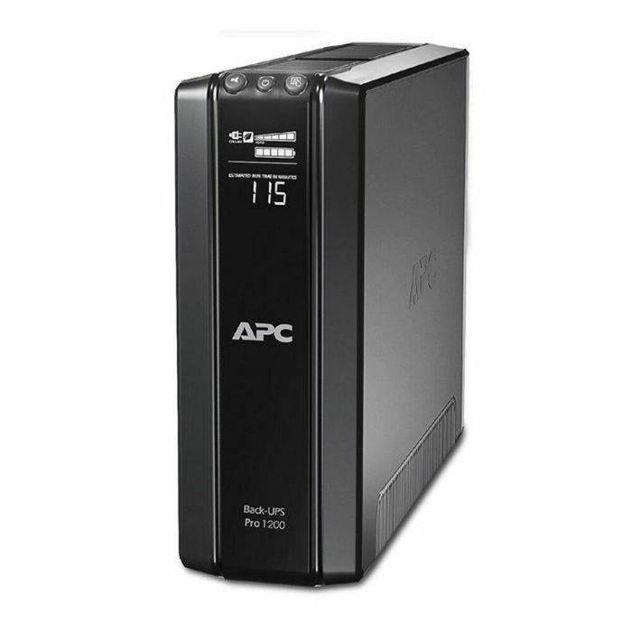 APC BR1200G-FR UPS Back-UPS Pro 1200VA 720W con 6 tomas, 2 puertos Gigabit Ethernet y pantalla LCD para PC/Mac