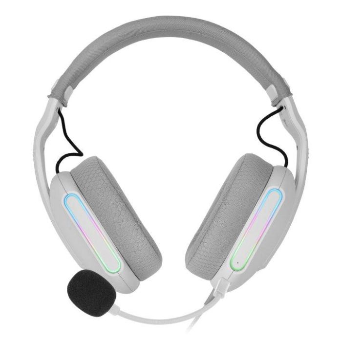 Mars Gaming Auriculares MH-PRO ARGB Blanco Gaming Ultraligeros con Iluminación RGB Confortables para PC y Consolas 2