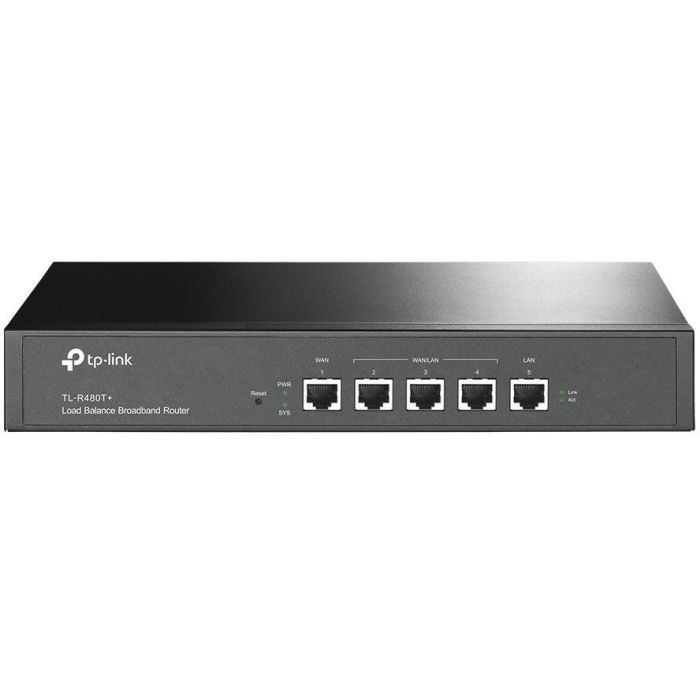 TP-Link TL-R480T+ Router Fast Ethernet Multi-WAN Balanceo de Carga con 5 Puertos RJ-45 para Montaje en Rack de 19" con 10/100Mbps