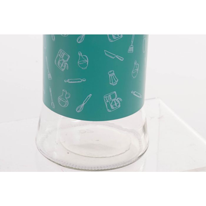 DKD Home Decor Bote de Cristal y Acero Inoxidable Verde Menta 1100 ml 11x11x18 cm 1 DKD Home Decor Bote de Cristal y Acero Inoxidable Verde Menta 1100 ml 11x11x18 cm 1