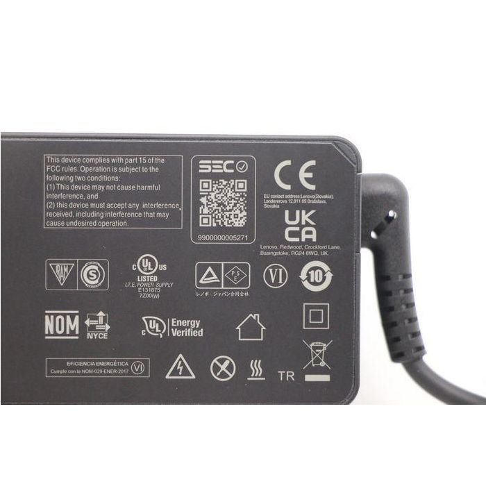 Lenovo AC power adapter, 65W output, supports 20V, 15V, 9V, 5V voltages, dual-port design, worldwide compatibility. 7 Lenovo AC power adapter, 65W output, supports 20V, 15V, 9V, 5V voltages, dual-port design, worldwide compatibility. 7