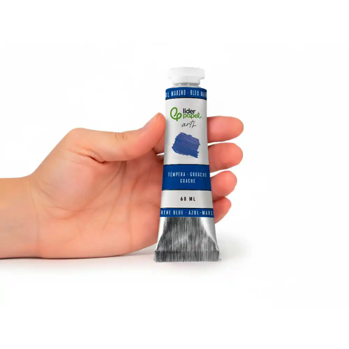 Liderpapel Pintura Gouache/Tempera Tubo Aluminio 60 ml Azul Marino 4