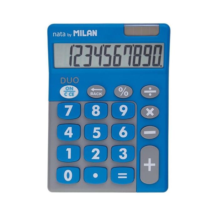 Milan Calculadora Touch Duo 10 Dígitos Dual Blister Azul 1
