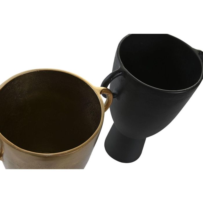 Jarron Moderno DKD Home Decor Negro Dorado 16 x 29 x 23 cm (2 Unidades) 1 Jarron Moderno DKD Home Decor Negro Dorado 16 x 29 x 23 cm (2 Unidades) 1