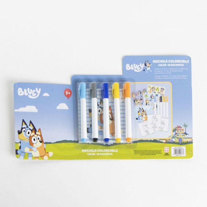 Cerdá DIY Set para Crear Mochila Bluey de 30x38x14 cm Azul. Kit Hazlo Tú Mismo para Niños con Diseño de Personajes. Edad Mínima 3 Años. 5