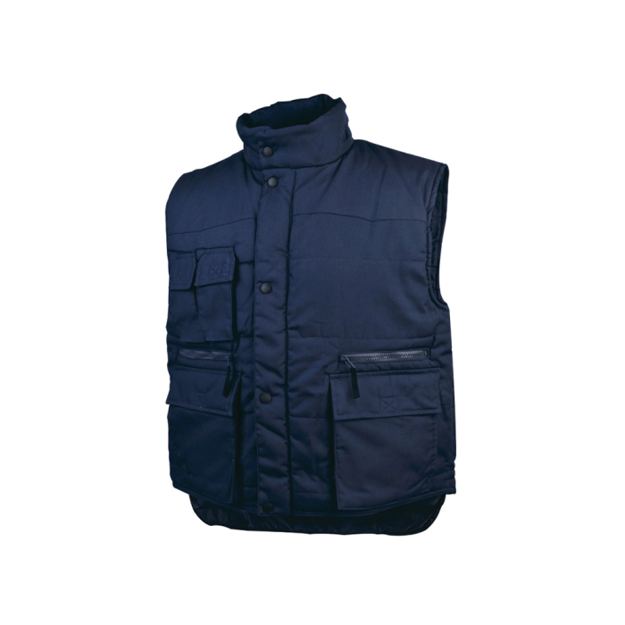 Deltaplus Chaleco Multibolsillos con Cremallera, Cintura Elástica, Color Azul Naranja, Talla M 1