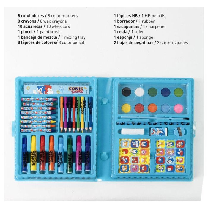 CERDÁ Estuche Papelería Coloreable Sonic the Hedgehog 26,7x45,3x3cm
