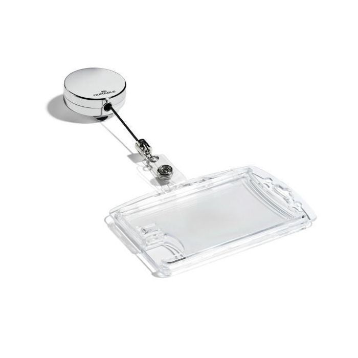 Durable CHROME Enrollacables para Tarjeta de Identificación con Correa de Botón a Presión de Alta Calidad Durable CHROME Enrollacables para Tarjeta de Identificación con Correa de Botón a Presión de Alta Calidad