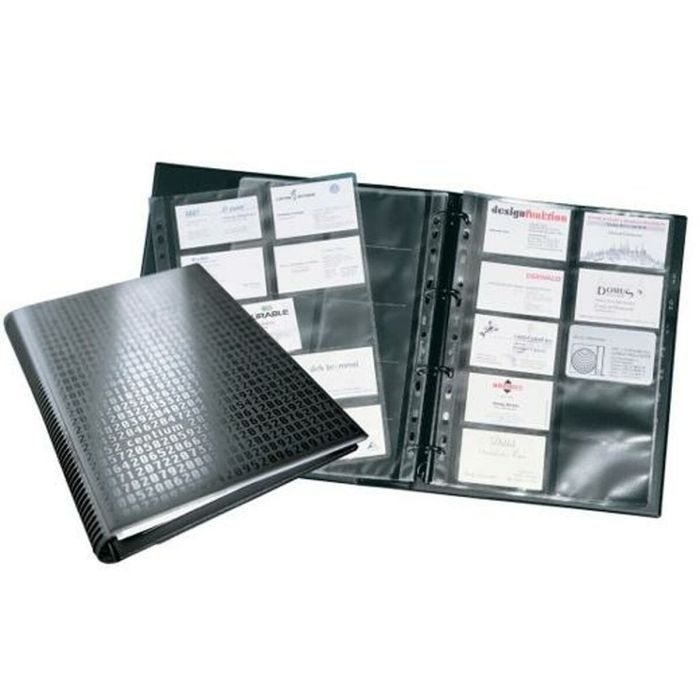 Tarjetero Durable Din A4 Visifix Centium 4 Anillas 20 Fundas Con Indice Alfabetico Para 400 Tarjetas De Visita