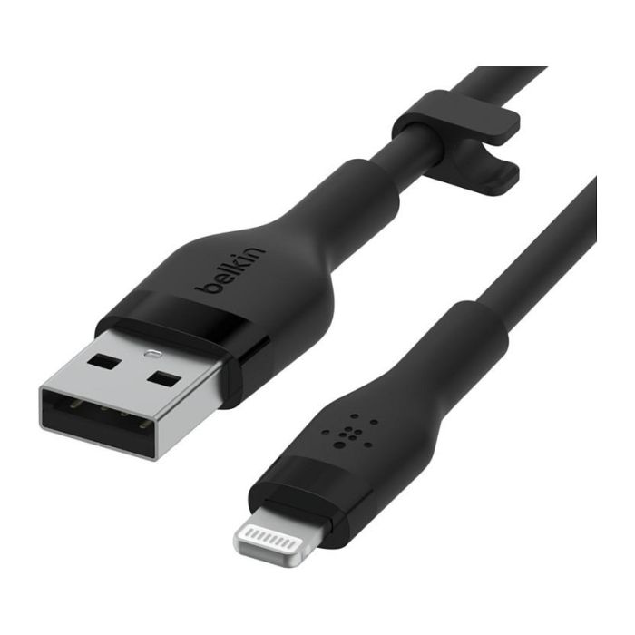 Belkin CAA008BT1MBK Cable USB-A a Lightning Silicona Clip 1m Negro