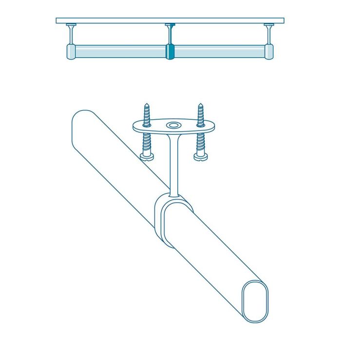 Soporte armario central ovalado cromado cintacor - storplanet 2