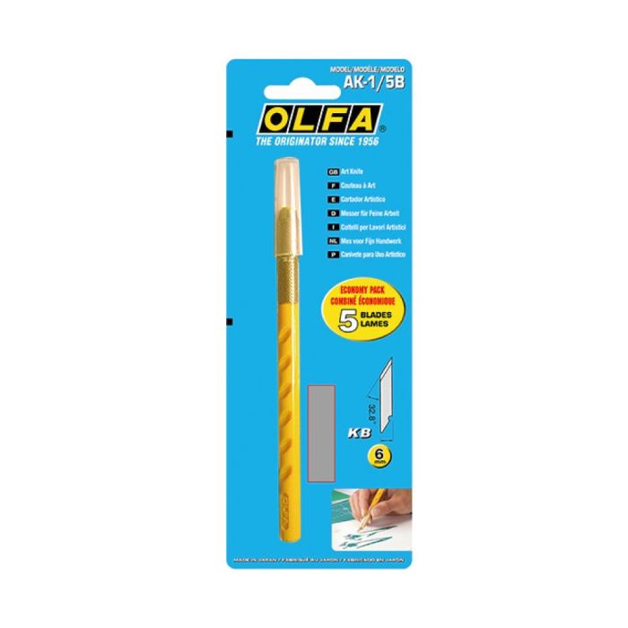 Cúter artístico ak-1/5b con forma de lápiz y 5 cuchillas tipo kb 1 Cúter artístico ak-1/5b con forma de lápiz y 5 cuchillas tipo kb 1
