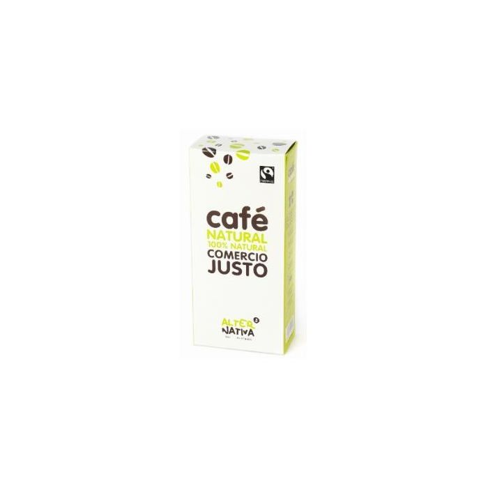 ALTERNATIVA 3 Café Molido de Tueste Natural, Blend Arabica y Robusta, Intensidad 7, Comercio Justo 250 Gr