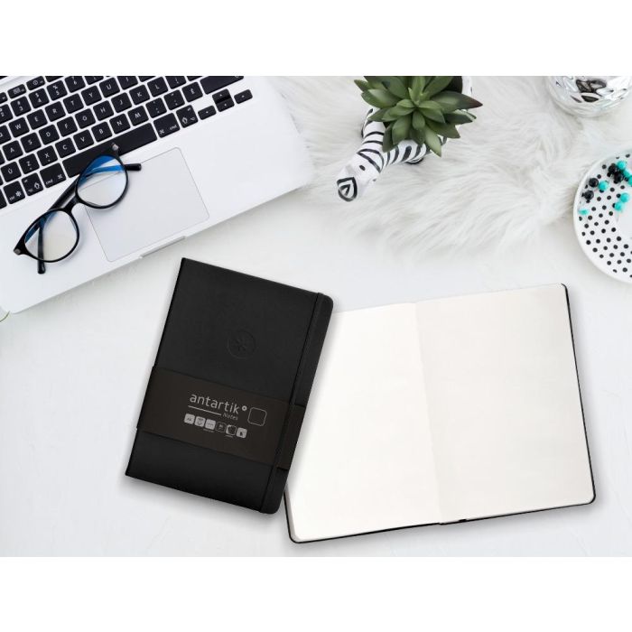 Cuaderno Con Gomilla Antartik Notes Tapa Dura A5 Hojas Lisas Negro 100 Hojas 80 gr Fsc 10