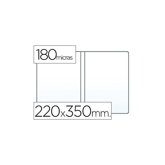 Funda Portadocumento Cuarto Doble 180 Micras Pvc Transparente 220x350 mm 100 unidades