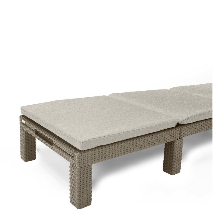 ALLIBERT Daytona Sillón Lounge con Cojines de Resina Trenzada, 4 Posiciones, Beige, 195x65x25,5 cm 4 ALLIBERT Daytona Sillón Lounge con Cojines de Resina Trenzada, 4 Posiciones, Beige, 195x65x25,5 cm 4