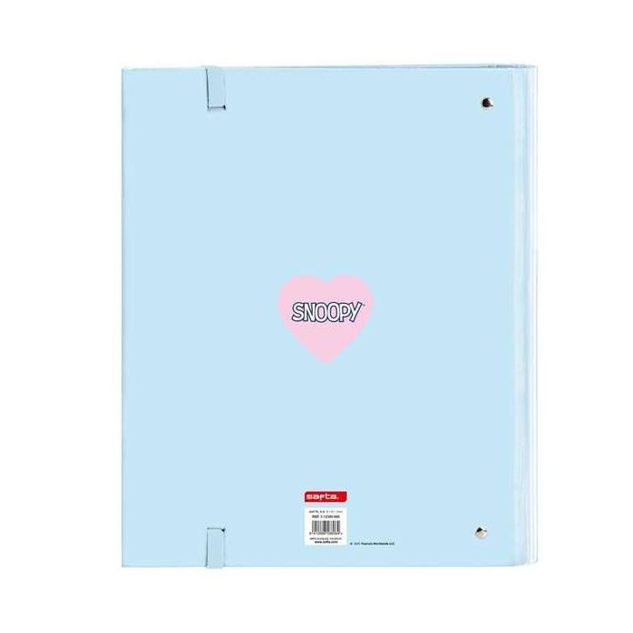 Carpeta de anillas Snoopy Love Azul 27 x 32 x 3.5 cm 1